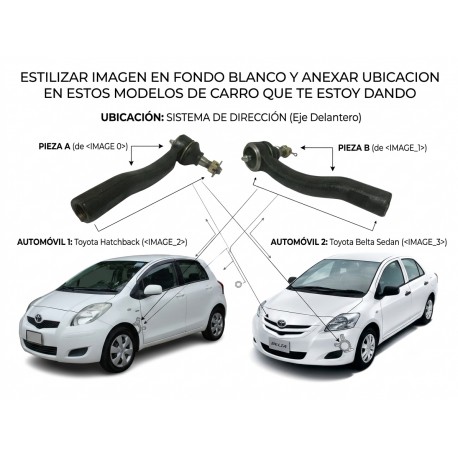 Terminal Derecho Direccion Toyota Yaris 06 Al 09
